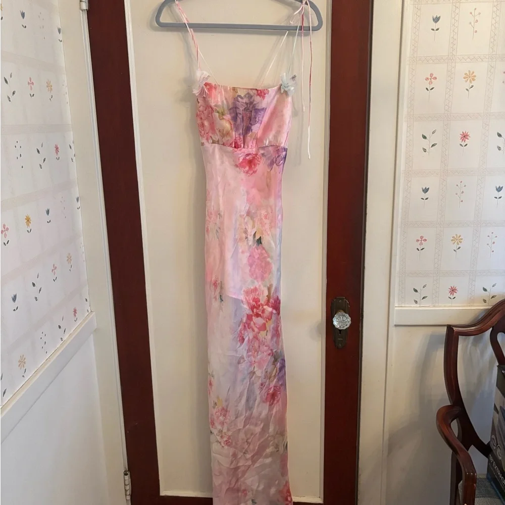 For Love and Lemons Lisa Pink Maxi Dress SMALL - Picture 8 of 12